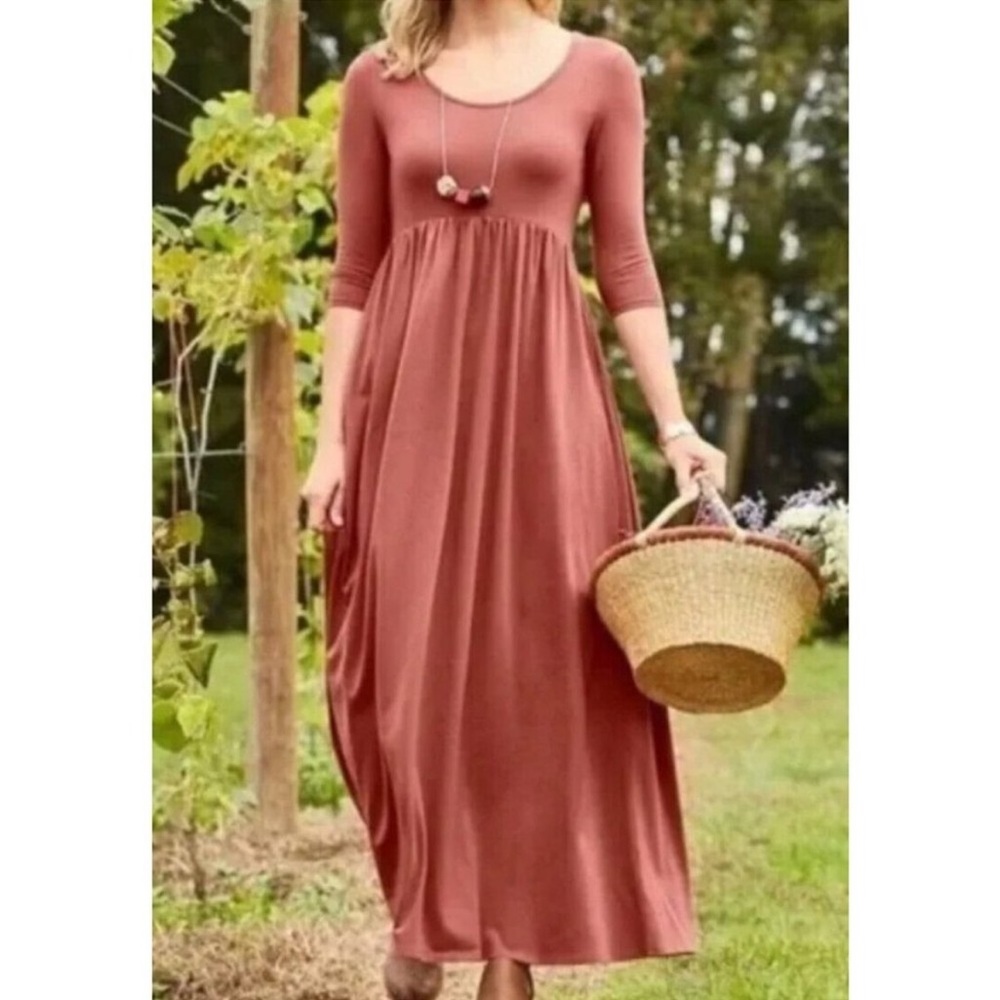 Matilda Jane Joanna Gaines Country Drive maxi dress in rose/pink. Size Medium.